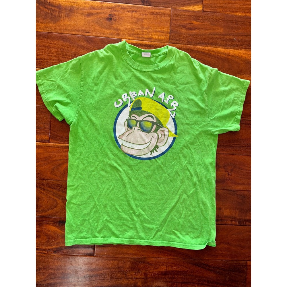 Kids Urban Air T Shirt Monkey Sunglasses Graphic Print Green Size M